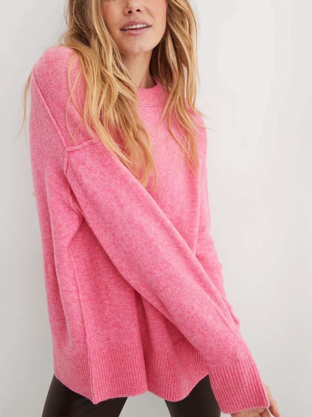 AERIE Unreal Sweater in Country Pink